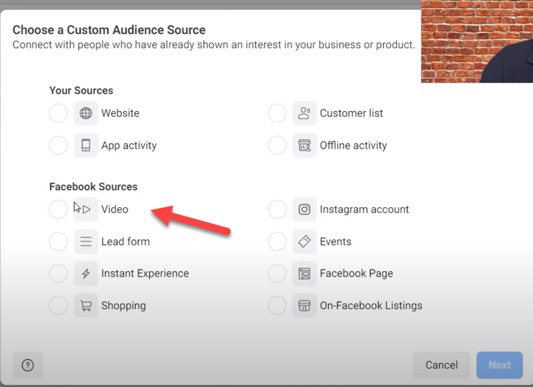 Video custom audiences