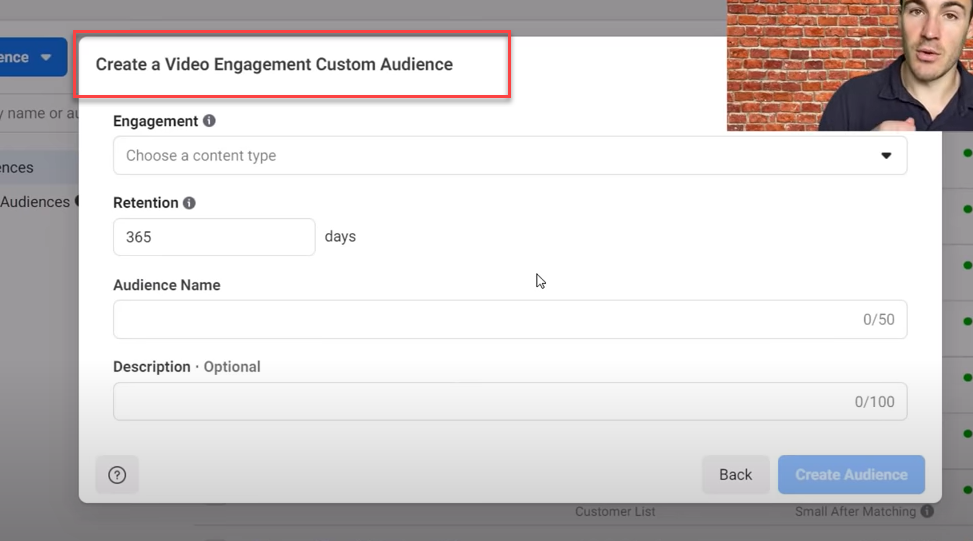 Creating video custom audiences