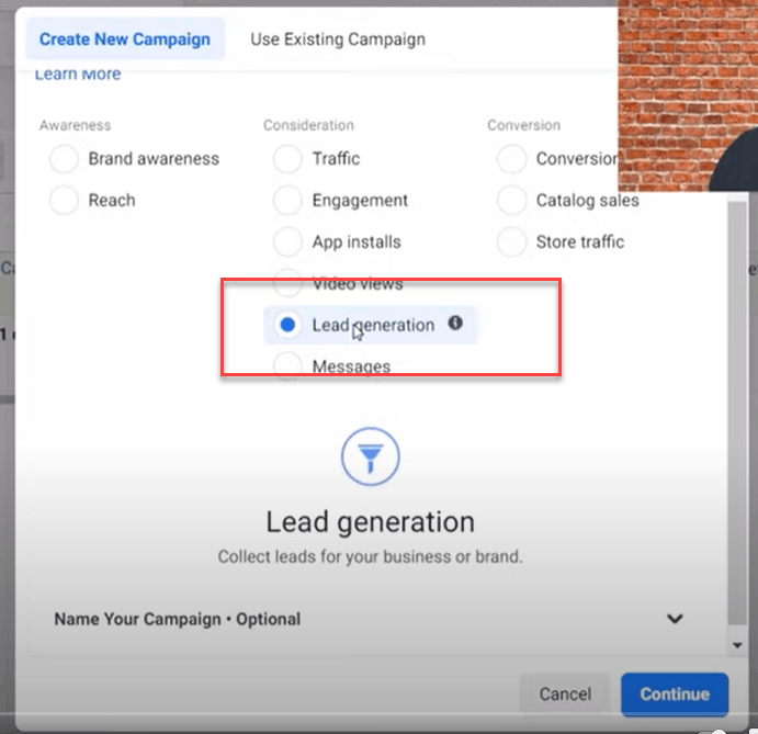 Facebook lead generation campaign