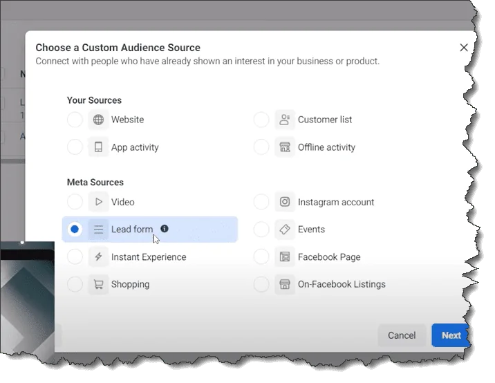 Custom in app audience