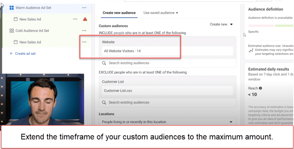 Extend the timeframe of your custom audiences