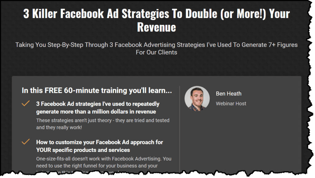 Facebook ad webinar