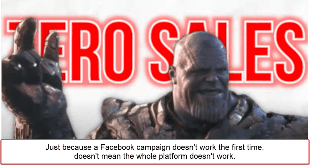 Just because a Facebook campaign doesn't work the first time, doesn't mean the whole platform doesn't work.