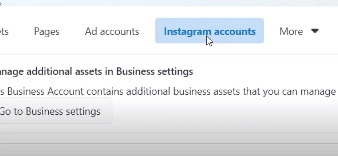 Instagram account access on Meta Business Suite