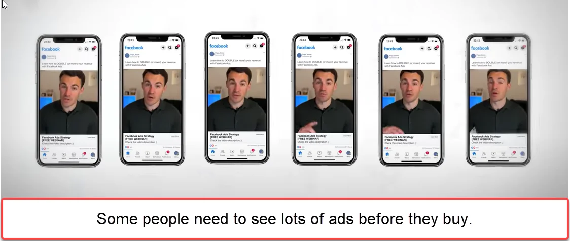 Some people need to see lots of ads before they buy.