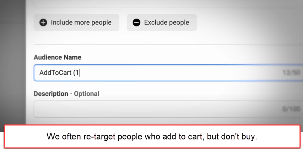 add tp cart - retargeting option