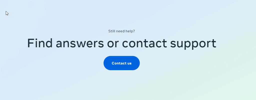 Meta - find answers or contact support