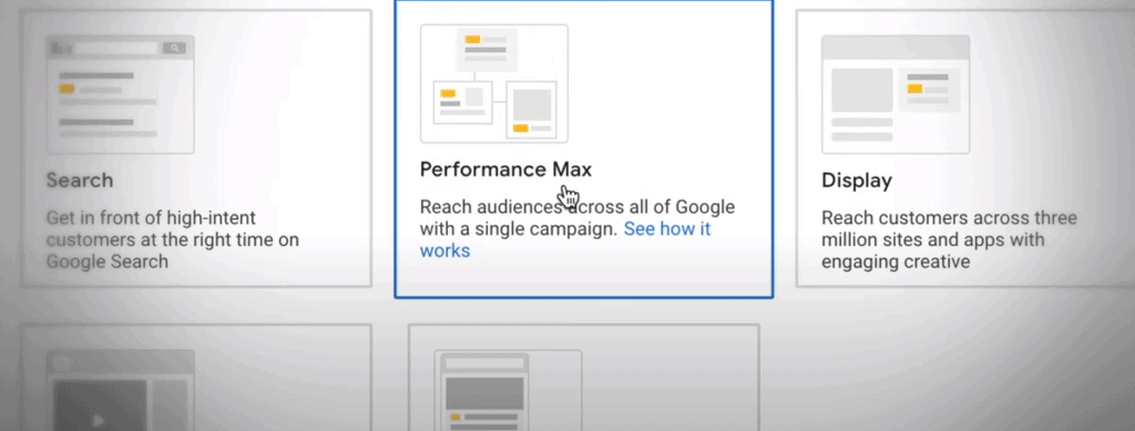 Performance Max ads through Google
