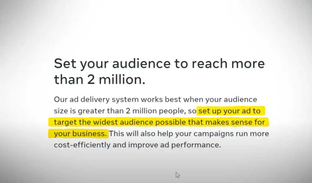 Make sure your audience size makes sense for your business