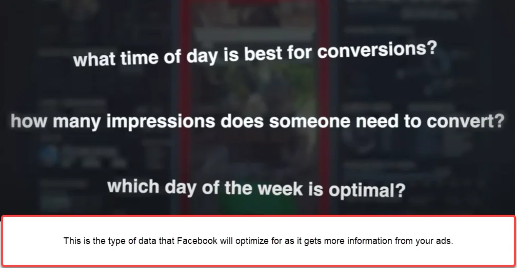 What type of data that Facebook ads looks for.