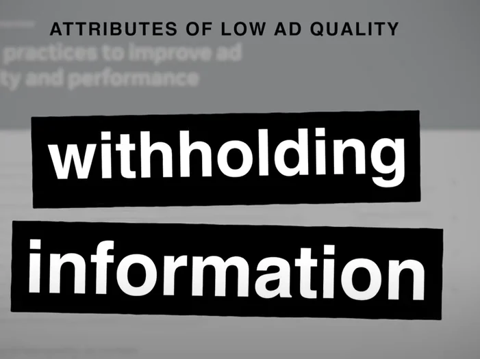 Low ad quality equals withholding information