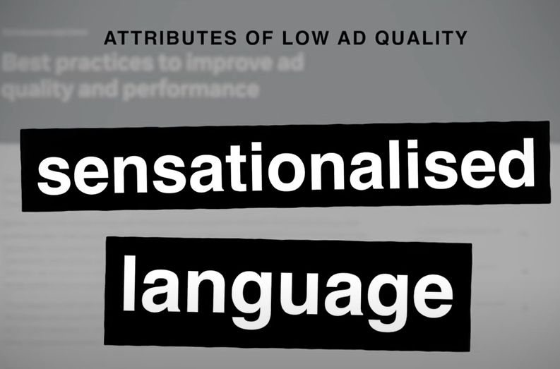 Low ad quality = sensationalized language