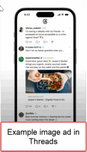 Example of a text ad placement in Threads