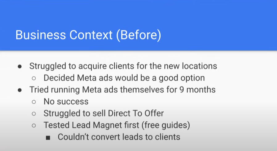Business struggled to get Meta Ads to work